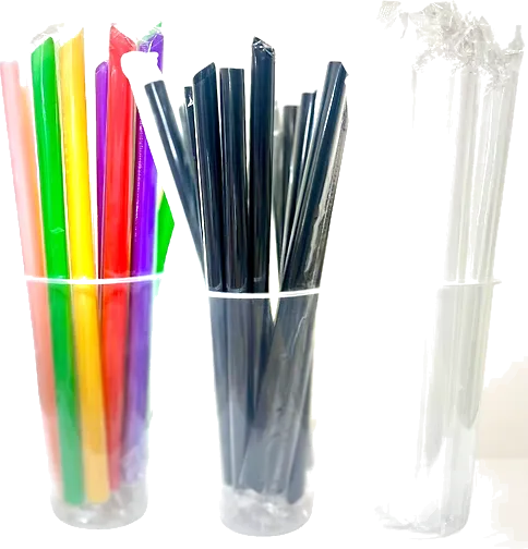 Popotes de colores y popotes transparentes